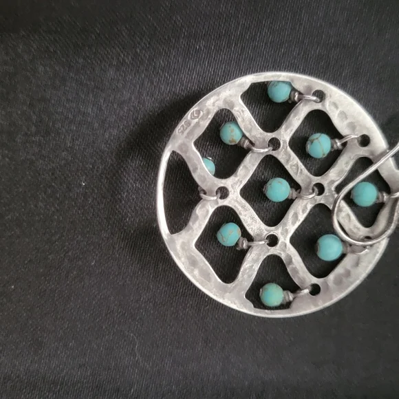 Silpada hoop earring with turquoise beads (1) - Picture 4 of 5